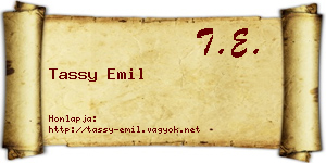 Tassy Emil névjegykártya