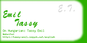 emil tassy business card